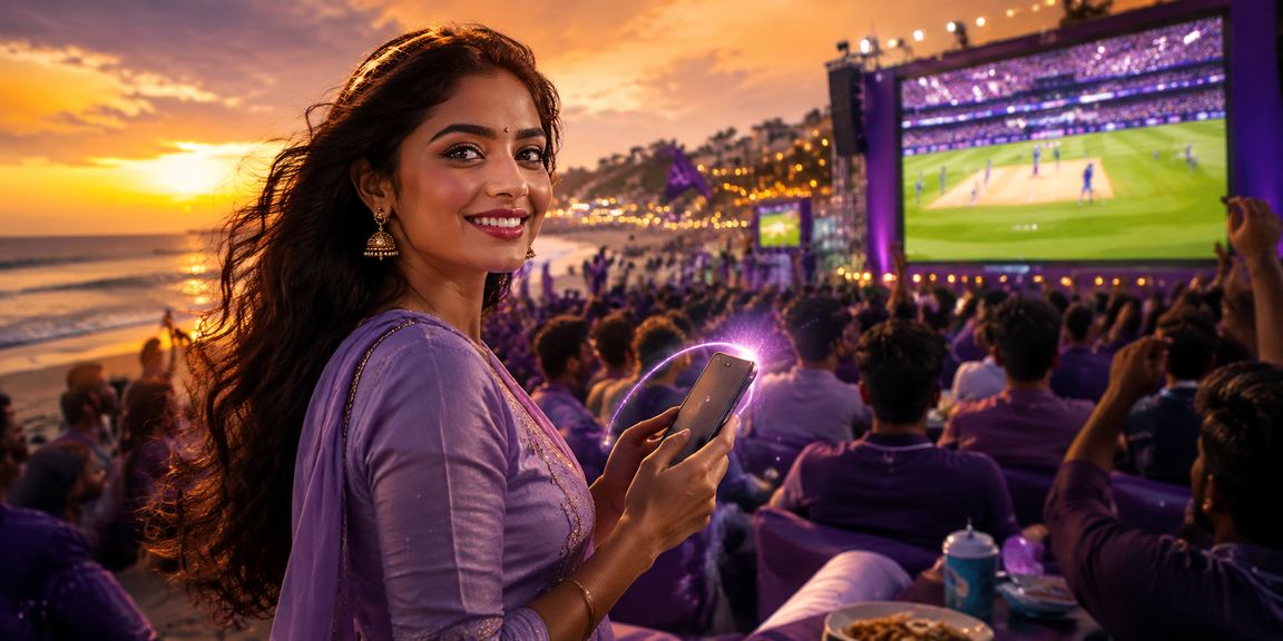 Evening view of Chennai Marina Beach with cricket enthusiasts